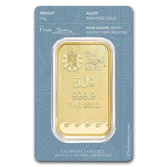 50g The Royal Mint Britannia zlatý investiční slitek